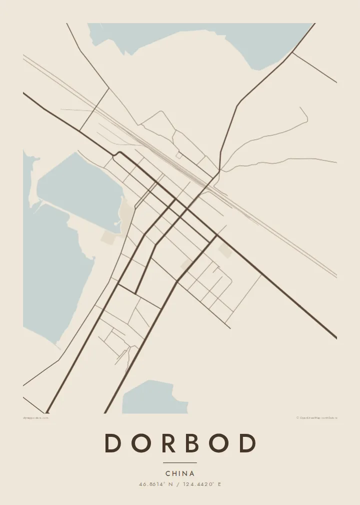 Dorbod map poster — Sand style