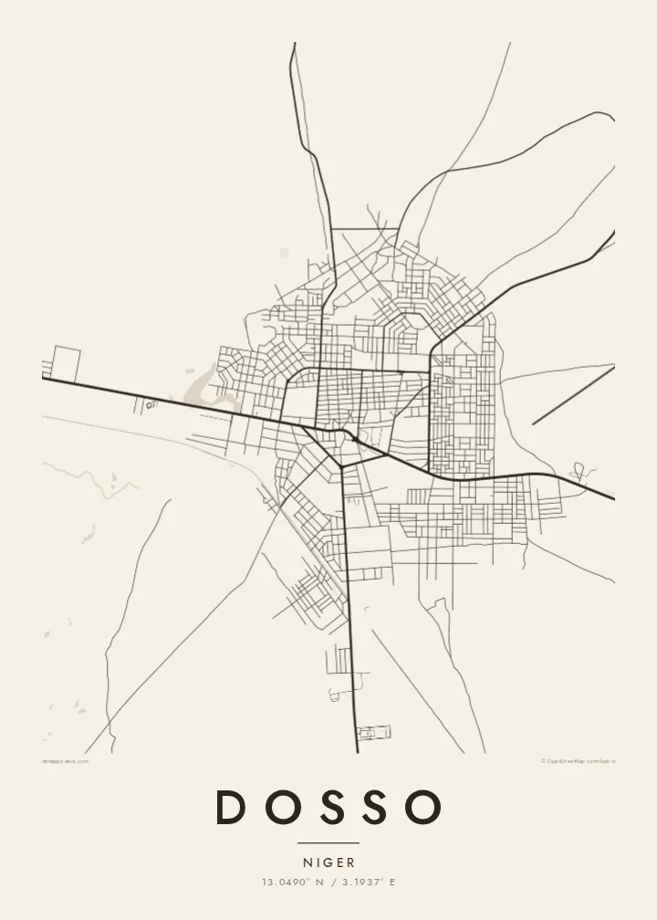Dosso map poster — Paper style