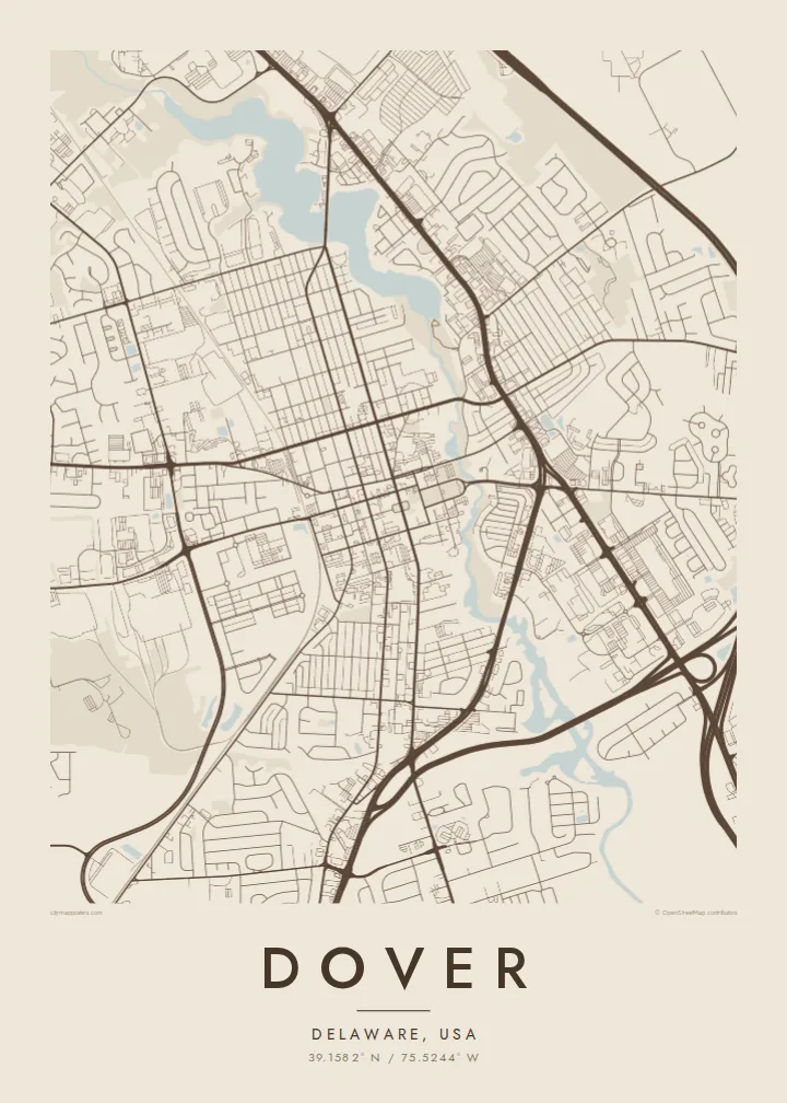 Dover map poster — Sand