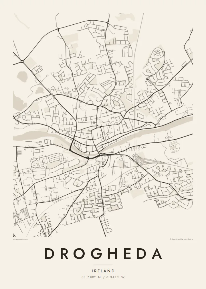 Drogheda map poster — Paper