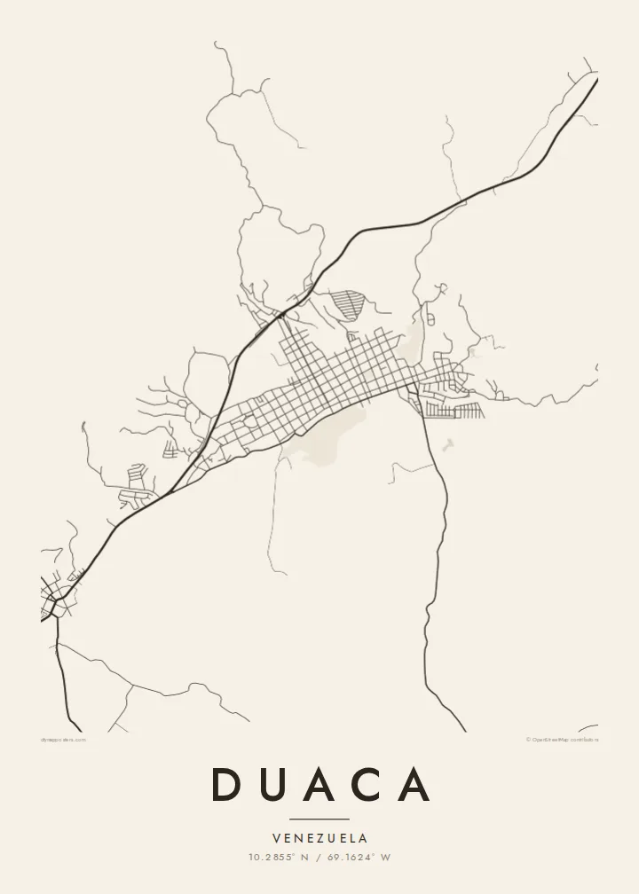 Duaca map poster — Paper style