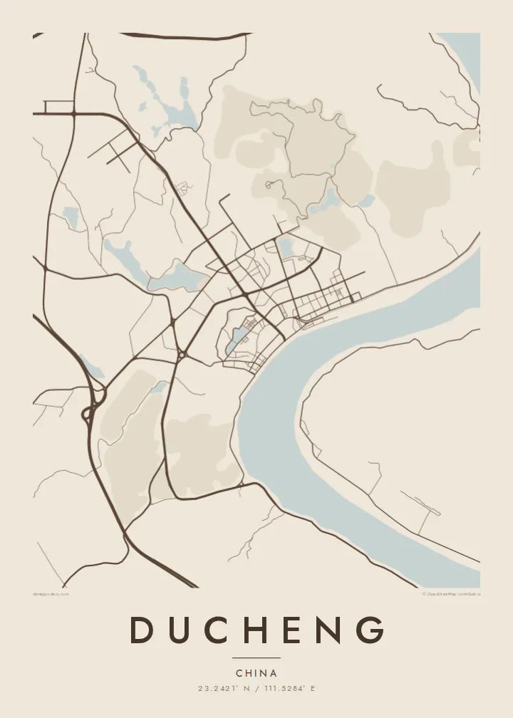 Ducheng map poster — Sand style