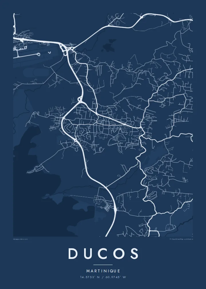 Ducos map poster — Blueprint style
