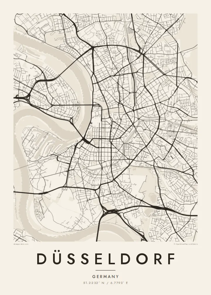 Düsseldorf map poster — Paper