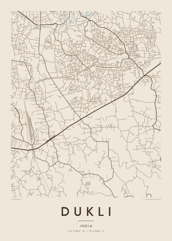 Dukli map poster — Sand