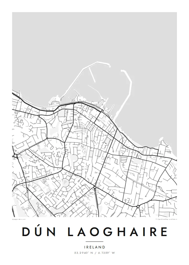 Dún Laoghaire map poster — Classic