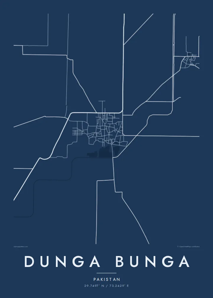 Dunga Bunga map poster — Blueprint style