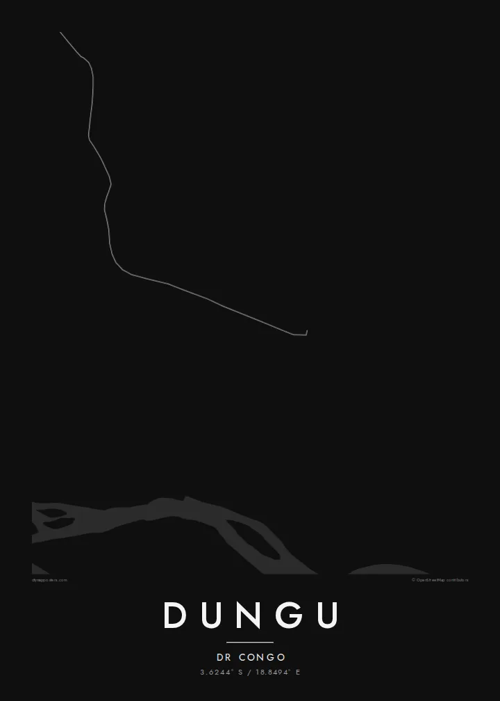 Dungu map poster — Noir style