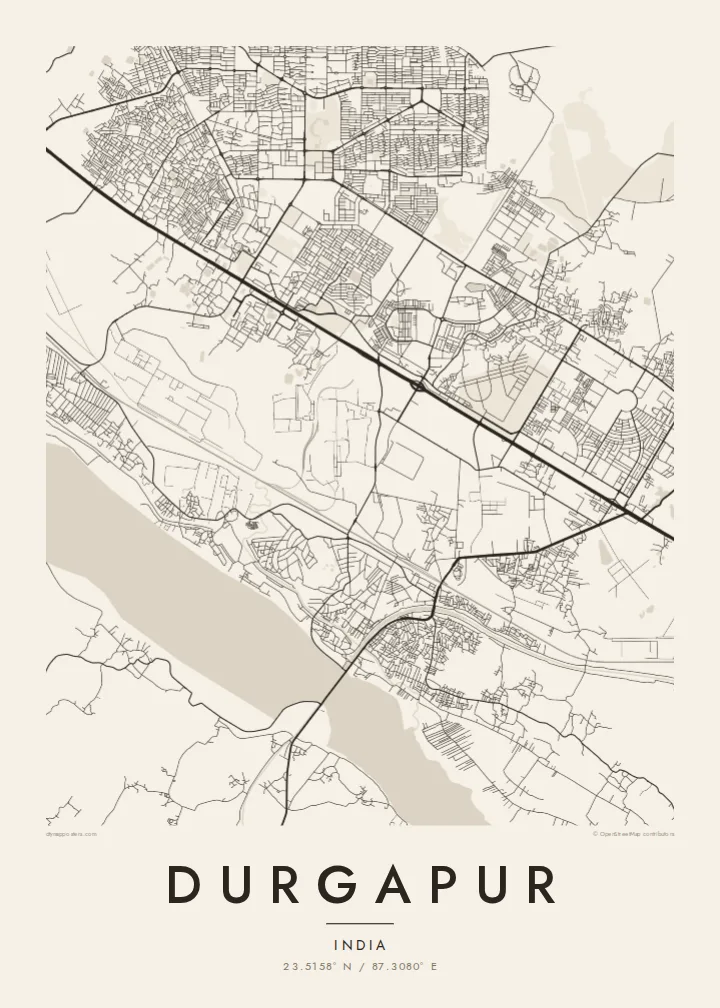 Durgapur map poster — Paper