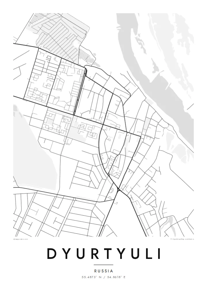 Dyurtyuli map poster — Classic