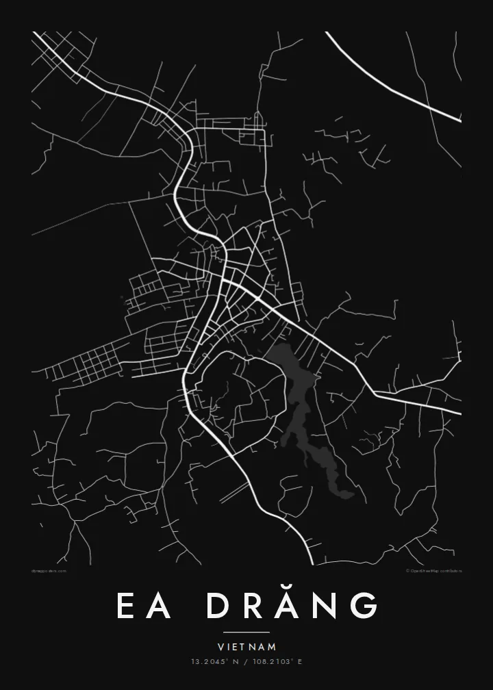 Ea Drăng map poster — Noir style