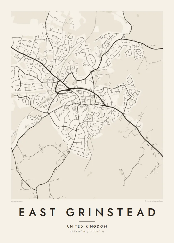 East Grinstead map poster — Paper