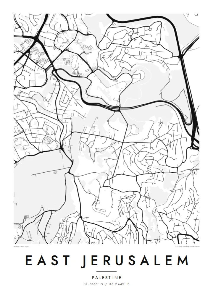 East Jerusalem map poster