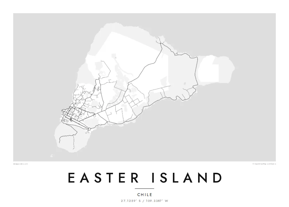 Easter Island map poster
