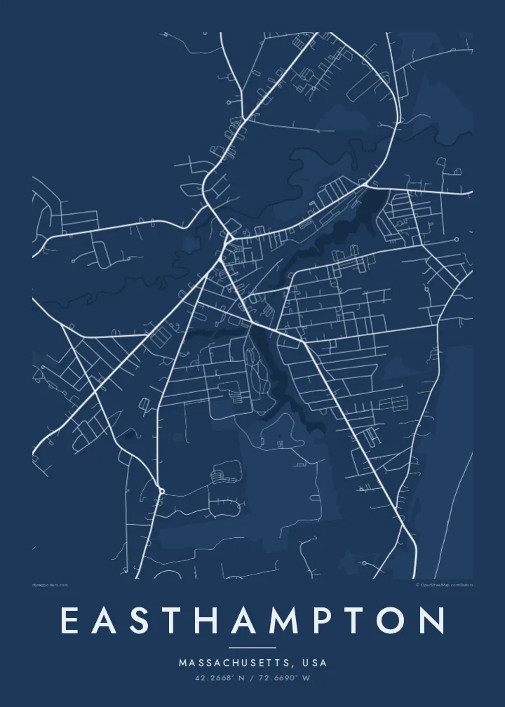 Easthampton map poster — Blueprint