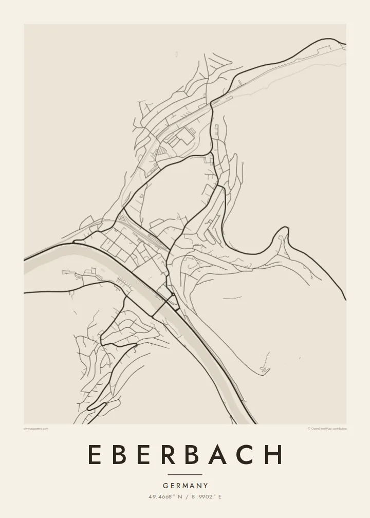 Eberbach map poster — Paper style