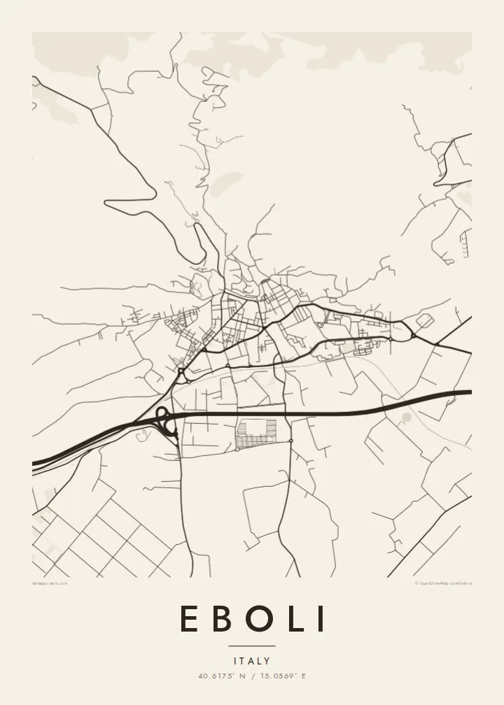 Eboli map poster — Paper style