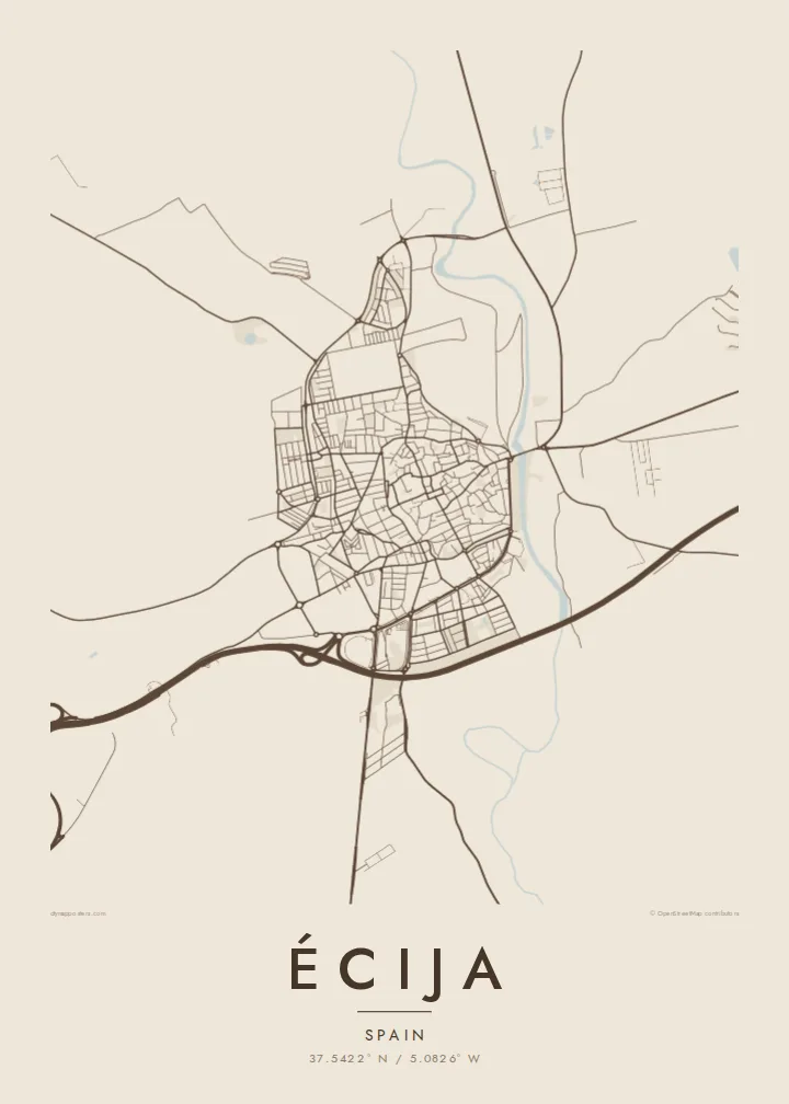 Écija map poster — Sand