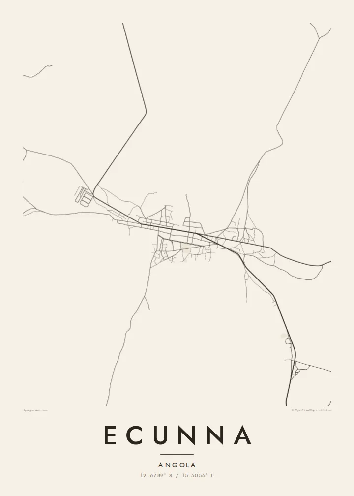Ecunna map poster — Paper style