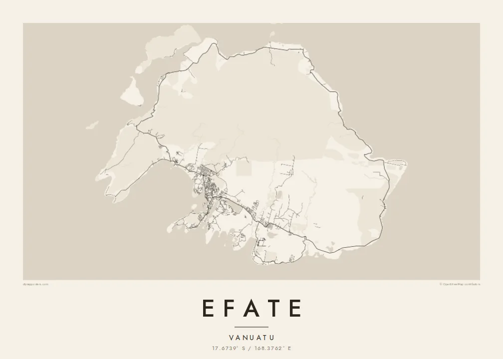 Efate map poster — Paper style