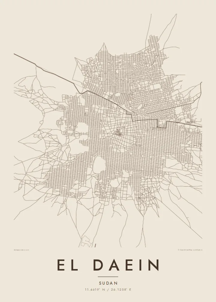 El Daein map poster — Sand style