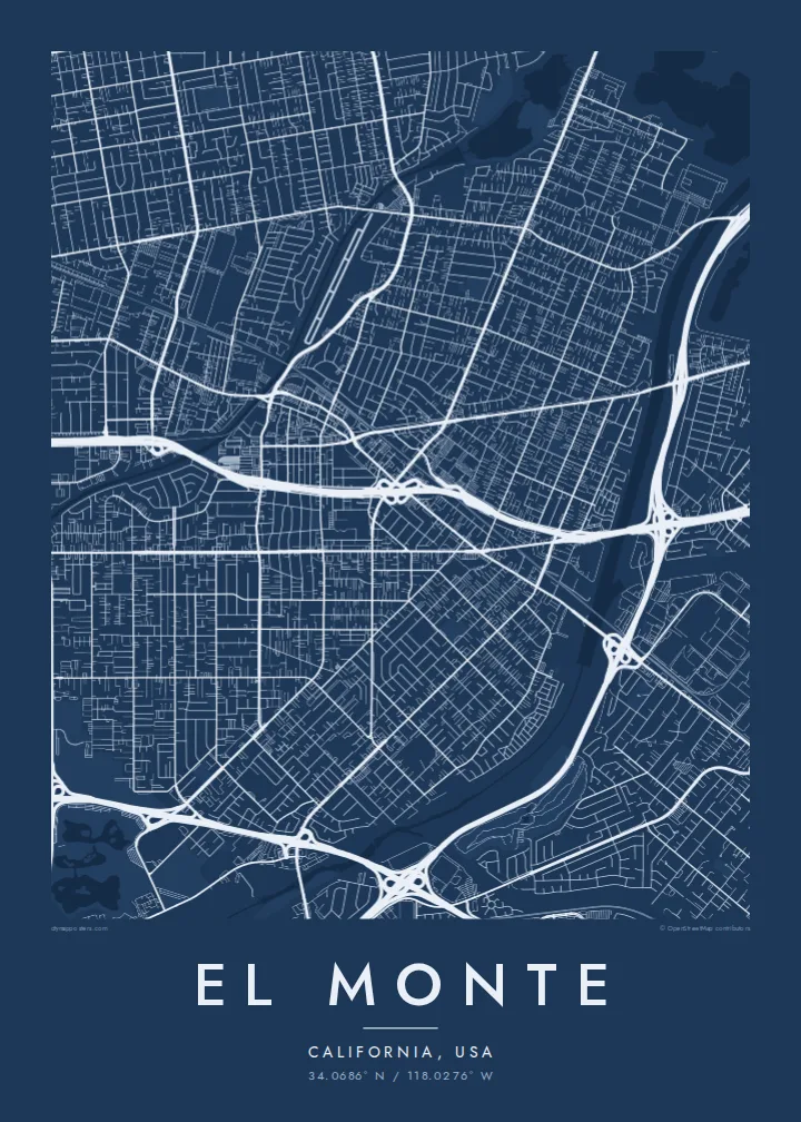 El Monte map poster — Blueprint