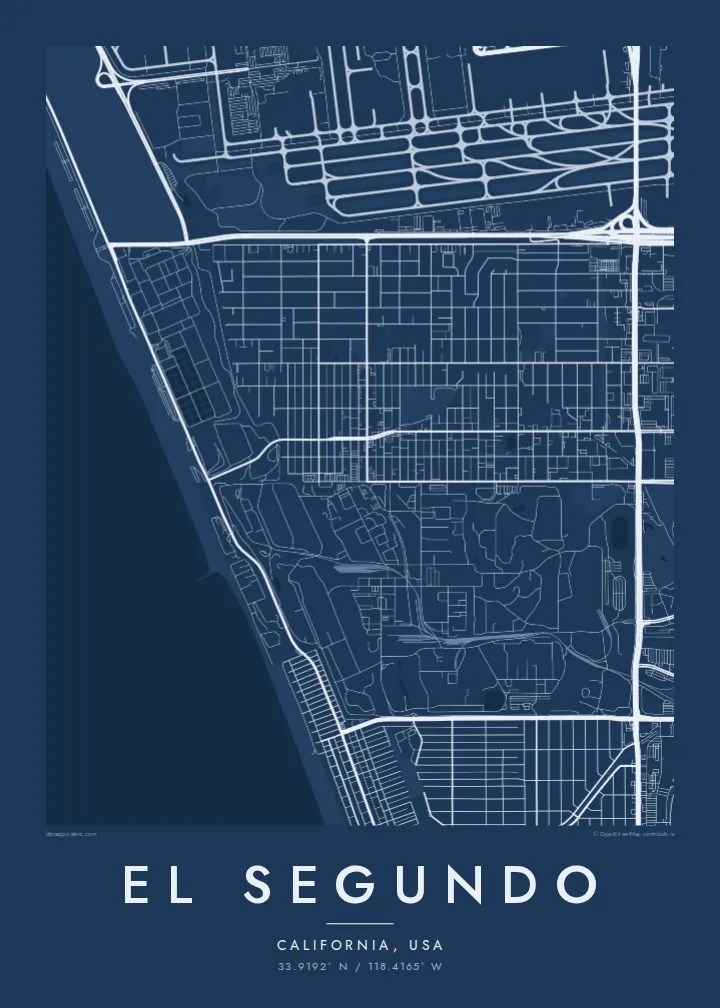 El Segundo map poster — Blueprint
