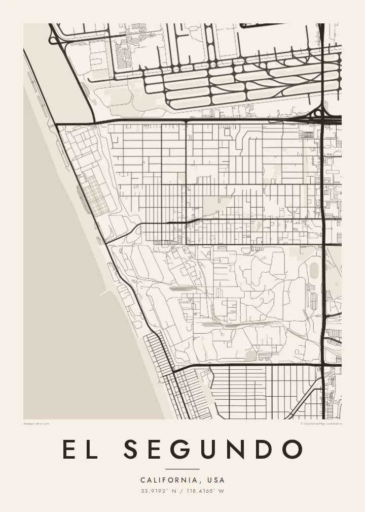 El Segundo map poster — Paper