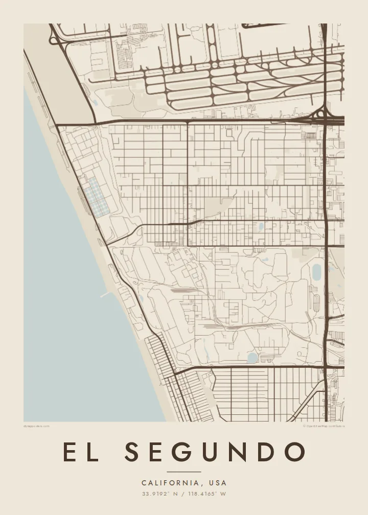 El Segundo map poster — Sand