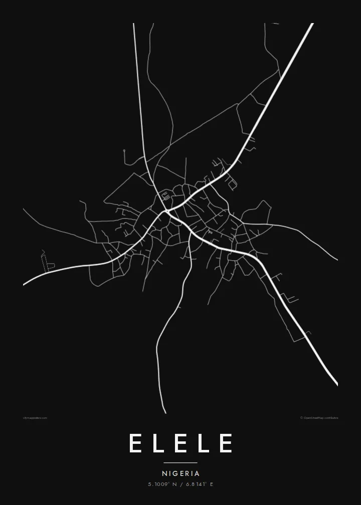 Elele map poster — Noir