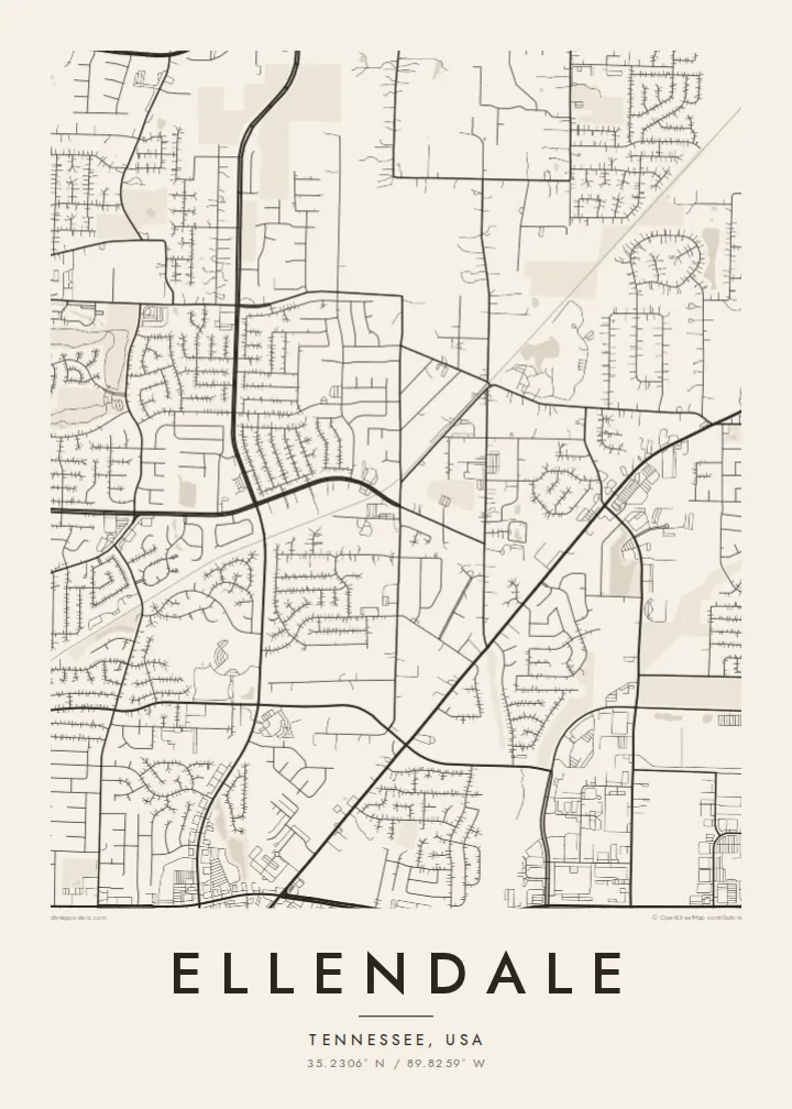 Ellendale map poster — Paper style