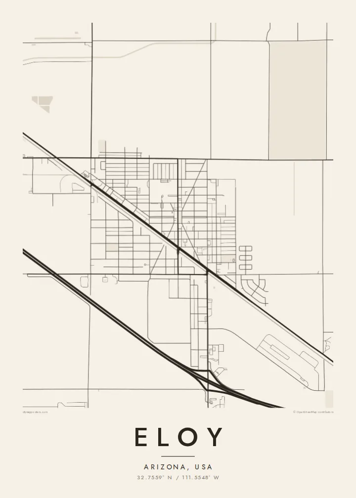 Eloy map poster — Paper style