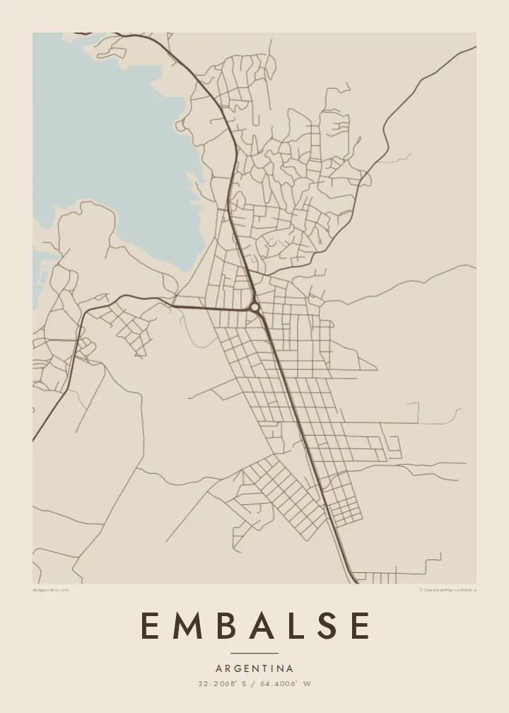 Embalse map poster — Sand style