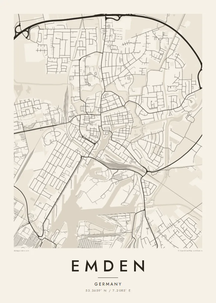 Emden map poster — Paper style
