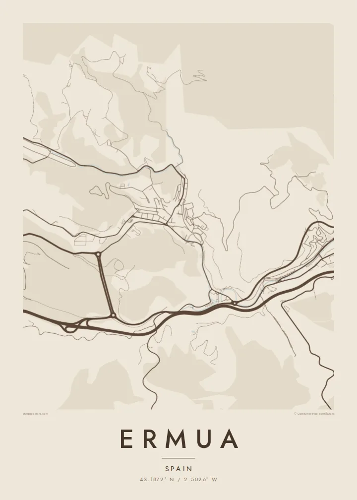 Ermua map poster — Sand
