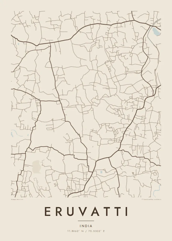 Eruvatti map poster — Sand
