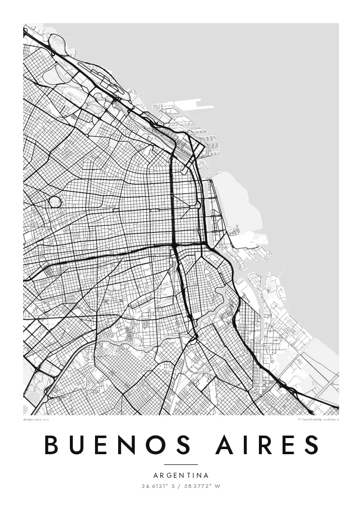 Póster mapa de Buenos Aires — Classic