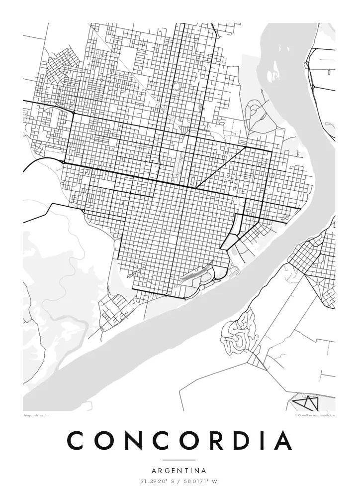 Póster mapa de Concordia — Classic