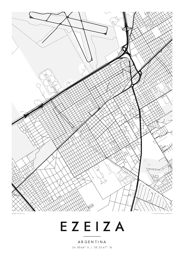 Póster mapa de Ezeiza — Classic