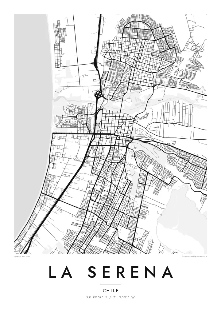 Póster mapa de La Serena — Classic