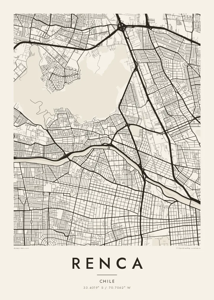 Póster mapa de Renca — Paper