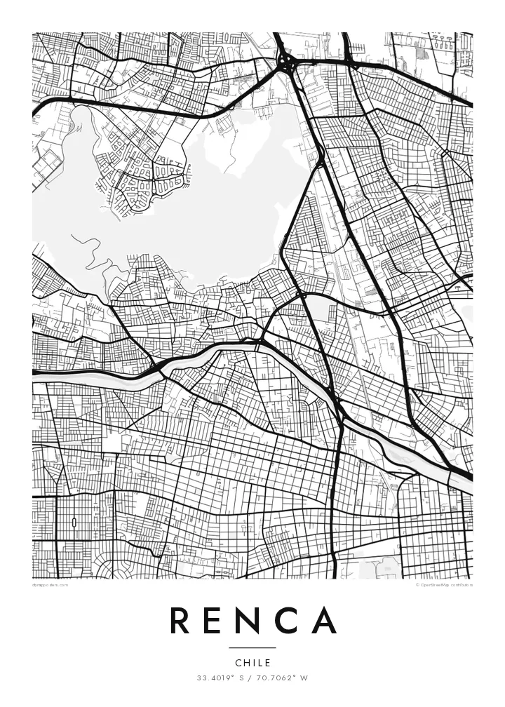 Póster mapa de Renca — Classic