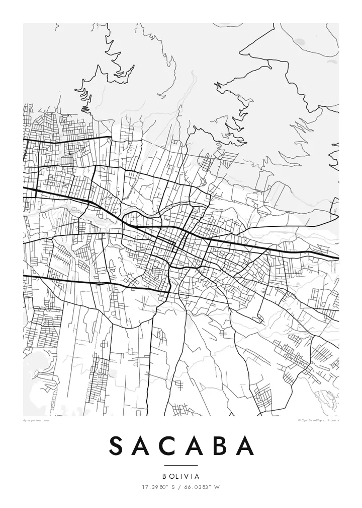 Póster mapa de Sacaba — Classic