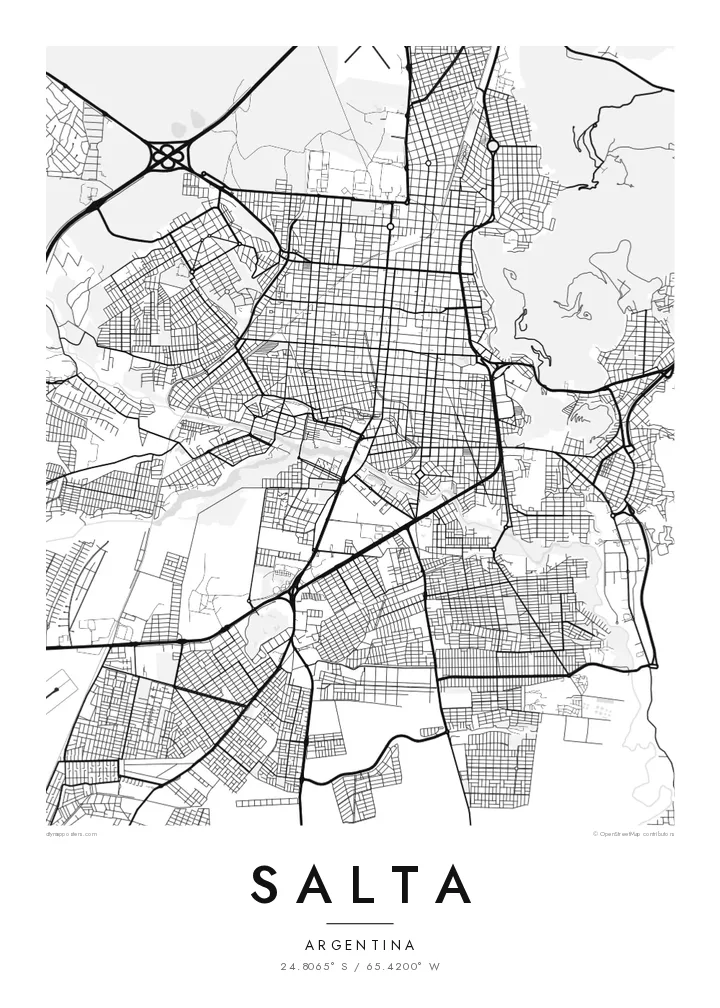 Póster mapa de Salta — Classic