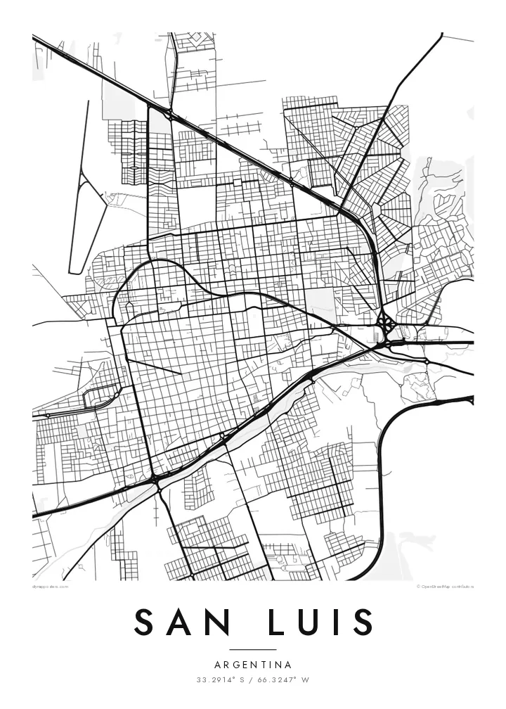 Póster mapa de San Luis — Classic