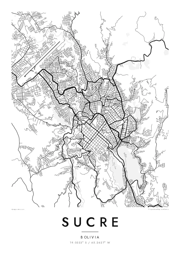 Póster mapa de Sucre — Classic