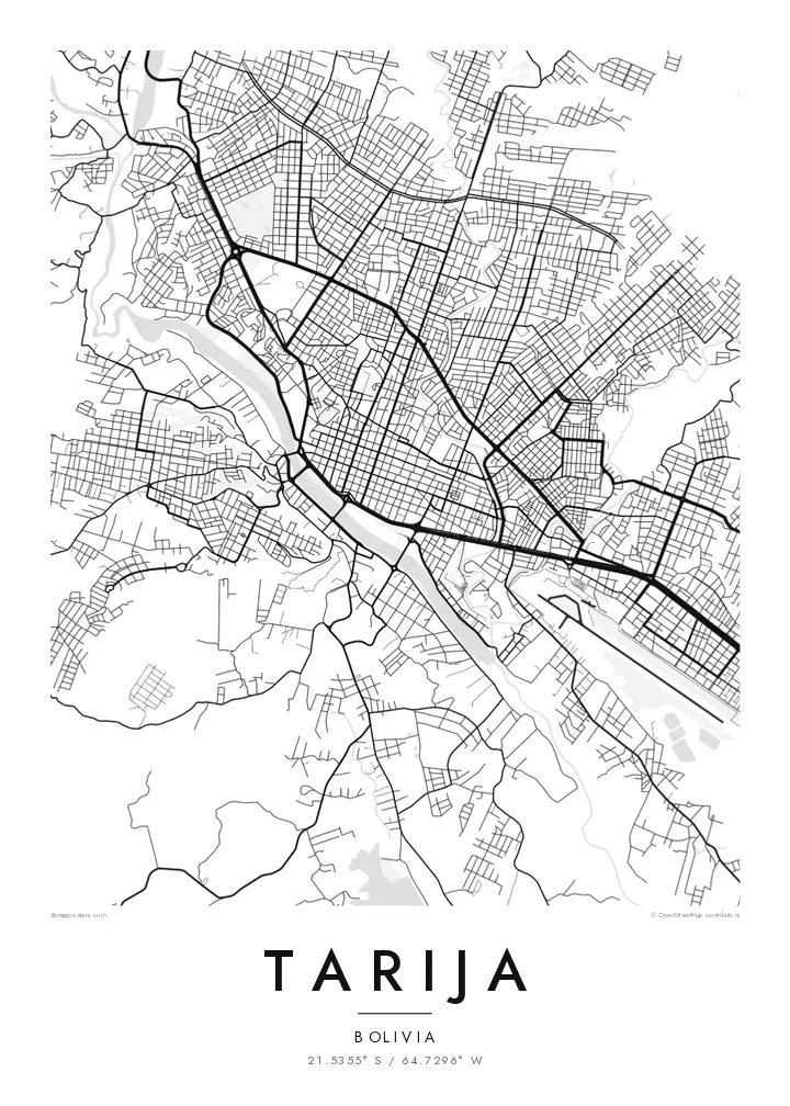 Póster mapa de Tarija — Classic