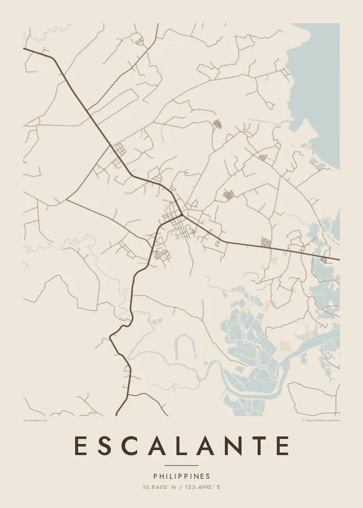 Escalante map poster — Sand style