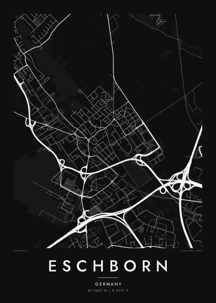 Eschborn map poster — Noir