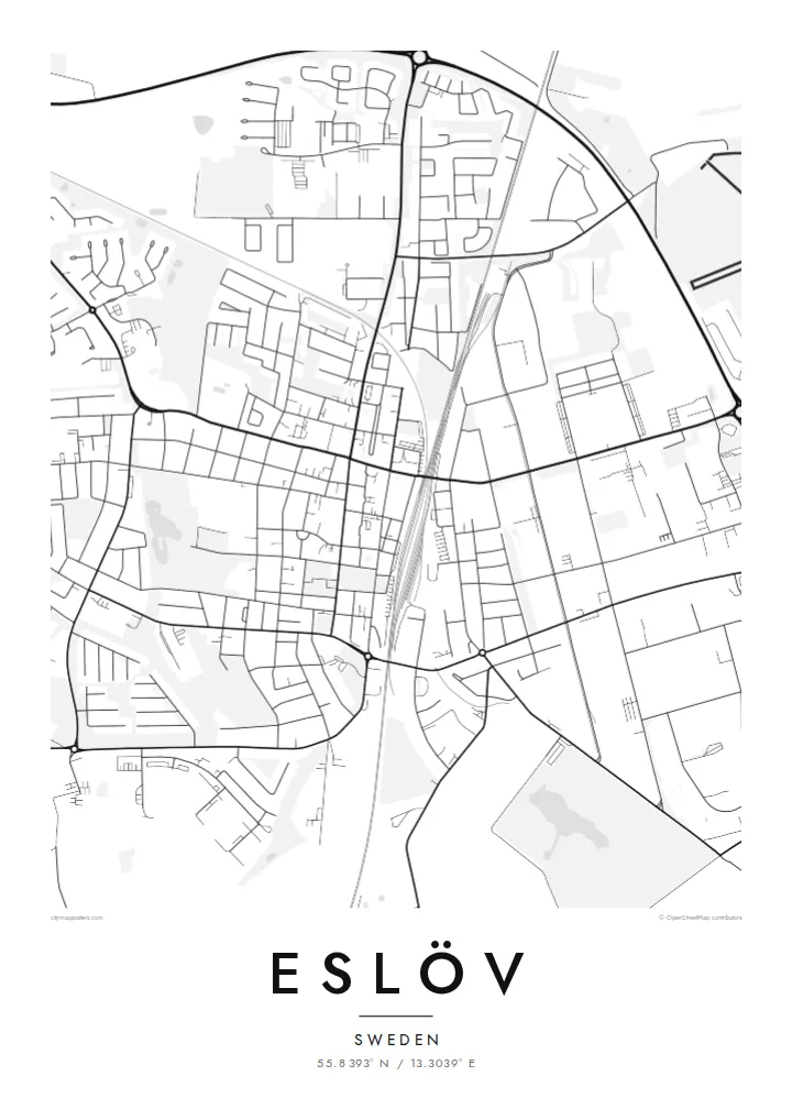 Eslöv map poster — Classic